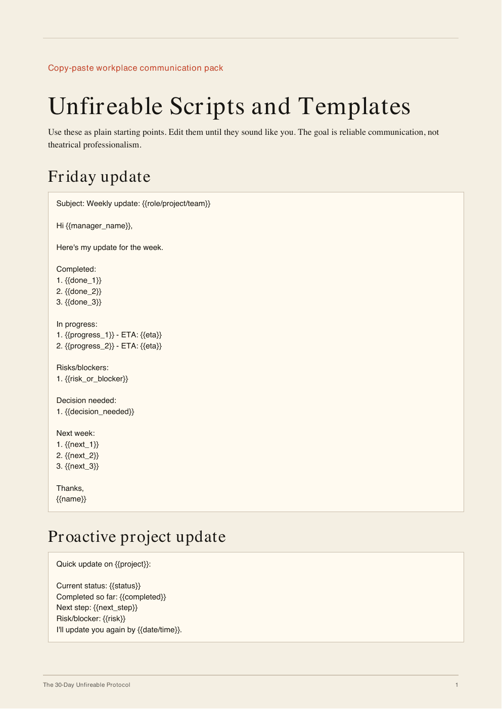 Friday update and proactive project update scripts